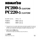 راهنمای تعمیر بیل مکانیکی کوماتسو مدل PC200-5,  PC220-5